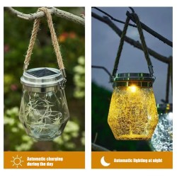 Solar Crack Lamp Auto On/off Outdoor Hanging Lantern Lights for Yard Lawn Holiday Lighting Decoration Four Colors