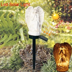Solar Floor Lamp Resin Angel Shaped Landscape Light Waterproof Outdoor Led Garden Lawn Decoration Light White