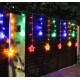 Solar LED String Light Curtain Lamp for Outdoor Garden Party Decoration Star color light + remote control