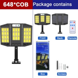 Solar Led Street Light 3 Modes Outdoor Folding Adjustable Motion Sensor Remote Control Garden Light V97-384