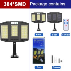 Solar Led Street Light 3 Modes Outdoor Folding Adjustable Motion Sensor Remote Control Garden Light V97-384