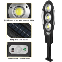Solar Led Street Wall Light 3 Modes Super Bright Outdoor Garden Light with RC