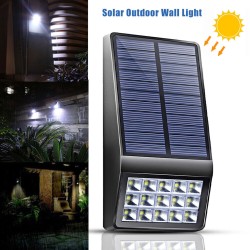 Solar Led Wall Lamp Built-in 600mah Rechargeable Battery Motion Sensor Outdoor Garden Fence Light