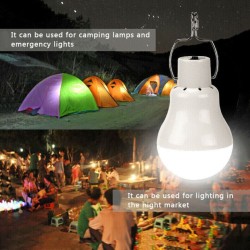 Solar Light Bulb With Solar Panel Outdoor Portable Rechargeable Camping Lights For Mountaineering Hiking 1pc