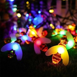 Solar Power Bee Led String Light Outdoor Colorful Waterproof Garden Path Yard Decoration Lamp 6.5m 30 Lights