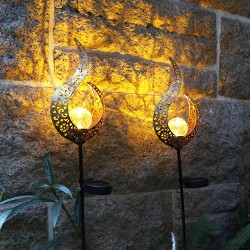 Solar Power Light Metal LED Ornament Landscape Light Outdoor Flame Effect Lawn Yard Garden Decor