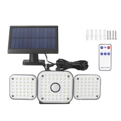 Solar Powered 112led Wall Lamps 280000lm Outdoor Motion Sensor Flood Light TG-TY05121 3 head