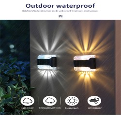 Solar Wall Light Outdoor Waterproof Up Down Luminous Lighting Solar Lamps Stairs Fence Night Light Cold White