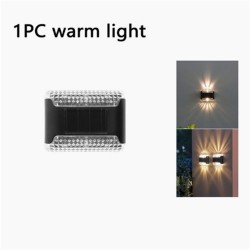 Solar Wall Light Outdoor Waterproof Up Down Luminous Lighting Solar Lamps Stairs Fence Night Light Warm White
