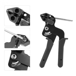 Stainless Steel Cable Tie Pliers Zip Tie Automatic Tension Cut Off Pliers Fastening Tool Black