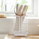 Stainless Steel Cutter Holder Kitchen Rack Multi-function Storage Rack with Tray White