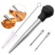 Turkey Baster Syringe Set Home Baking Tool With 2 Marinade Needles Cleaning Brush Kitchen Gadgets red
