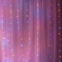 Twinkle Star 300 LED Window Curtain String Light Wedding Party Home Wall Decorations, Warm White White