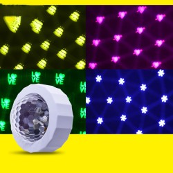 USB Atmosphere Led Lamp Colorful Light Stage Theme Projector Car Voice Control Light Ktv Festival Party Magic Ball Light