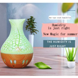 USB Essential Oil Diffuser Air Humidifier Mute Wood Aromatherapy Mist Maker Dark crack + hollow
