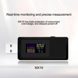 USB Test Meter 0.96-inch Ips Hd Color Lcd Screen Charger Tester Voltmeter Ammeter Black