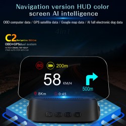 Universal Car-loaded Head up Display HUD Portable OBD GPS Navigation Projector  black