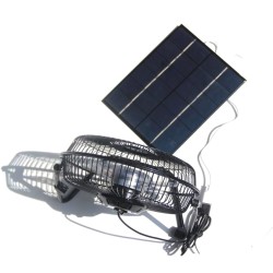 Usb 8-inch Solar Powered Fan Mini Ventilator 5.2w 6v Exhaust Fan Mobile Phone Power Bank Changer Black