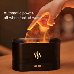 Usb Flame Night Light Air Humidifier Aromatherapy Essential Oil Diffuser Cool Mist Maker White
