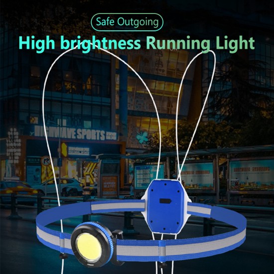 Usb Rechargeable Running Light Led Waterproof Warning Safety Light Vest for Outdoor Cycling Fluorescent Green