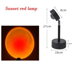 Usb Sunset Rainbow Red Projector Led Sun Projection Night Light For Bedroom Bar Coffee Store Wall Decoration Lighting Sunset red