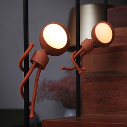 Variety of Sound and Light Control Night Light USB Charging LED 360 ° Rotating Bedroom with Sleeping Lamp Dark orange