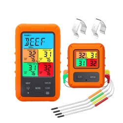 Wireless Digital Thermometer 4 Probes Built-in Timer Multi-function Lcd Backlight Food Thermometer