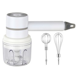 Wireless Electric Food Mixer Mini USB Rechargeable Handheld Egg Beater Baking Hand Mixer Household Kitchen Tools White