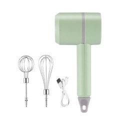 Wireless Electric Food Mixer Mini USB Rechargeable Handheld Egg Beater Baking Hand Mixer Household Kitchen Tools White