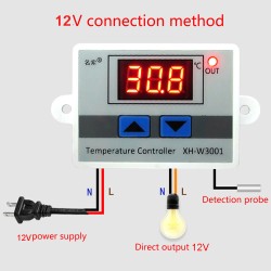 XH-W3001 Temperature Controller Digital LED Temperature Controller DC12 AC220V ZJ0182-1