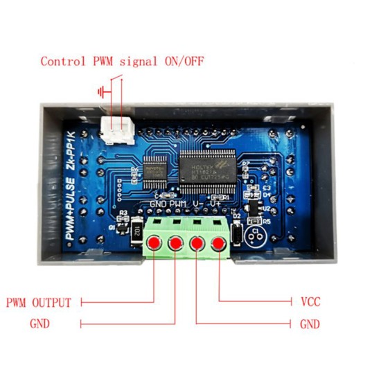 ZK-PP1K Dual Mode LCD PWM Signal Generator 1-channel 1HZ-150KHZ Pulse Frequency