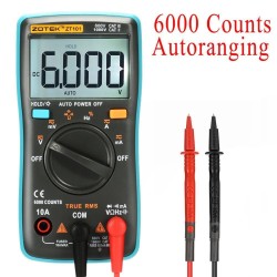 ZOTEK Digital Multimeter,Portable 6000 Counts Auto Ranging Multi Tester OHM/Hz/Temp/Duty Cycle AC/DC With Backlight LCD Display