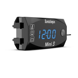 12V 3 in 1 Digital LED Display Meters Voltmeter Clock Thermometer Indicator Gauge Panel Meter for Car Motorcycle blue