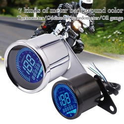 12v Led Digital Oil Level Odometer Speedometer Integrated Lcd Display for Motorcycle Black