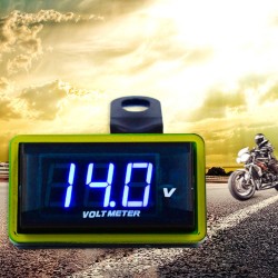 12v Universal Car Voltmeter Voltage  Gauge Panel Meter Car Digital Led Display With Bracket For Car Motorcycle Motor Bike Blue-light