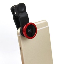 3-In-1 Clip on Cell Phone Camera Lens, 180 Degree Fisheye Lens + 10X Micro Lens +0.67X Wide Angle Lens for Most Smartphones