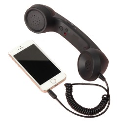 3.5mm Universal Phone Telephone Radiation-proof Receivers Cellphone Handset Classic Headphone MIC Microphone Black