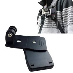360° Rotary Backpack Hat Belt Clip Fast Clamp Mount for Gopro Hero 5 4 3+ 3 2 1 black