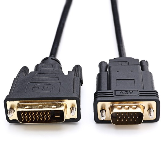 Cabledeconn 2M DVI 24+1 DVI-D Male to VGA Male Adapter Converter Cable for PC DVD Monitor HDTV With USB