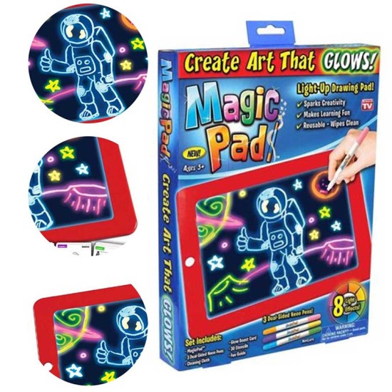 Children Painting Board 3D Drawing Pad Writing Plate Kids Art Sketchpad With Brush Cards Boys Girls Christmas Gift Red