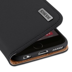 DUX DUCIS For iPhone 6/6s Luxury Genuine Leather Magnetic Flip Cover Full Protective Case with Bracket Card Slot black