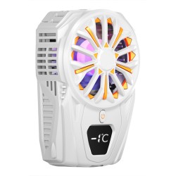 Sl02 Semiconductor Phone Radiator Digital Display Built-in Battery Cooling Fan Cooler For Game Live Broadcast White