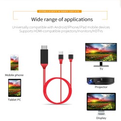 To HDMI 1080P TV Adapter Cable HD for Samsung Galaxy S7 / S8 / S8 Plus red