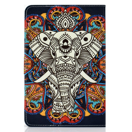 Universal Laptop Protective Case 7Inches Color Painted PU Cover with Front Snap Fun elephant