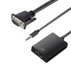 VGA Male to HDMI Female Adapter Converter Cable With 3.5 mm Audio Output 1080P VGA to HDMI for PC laptop to HDTV Projector PS4 black