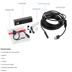 WIFI Endoscope Camera HD 1200P Mini Waterproof Hard Wire Wireless 8mm 8 LED Borescope Camera For Android PC IOS Endoscope 3.5m