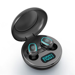 A10 Tws Wireless Earphone Bluetooth-compatible Dual Ear Power Display Earbuds In-ear Touch Sports Headset Black