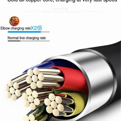 0.25M USB Type C Micro 90 Degree Cable for Type C Mobile Phone red