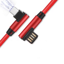 0.25M USB Type C Micro 90 Degree Cable for Type C Mobile Phone red