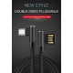 1m Double Elbow L Shaped 90 Degree Micro USB Fast Charging Data Transmission Cable for Phone black
